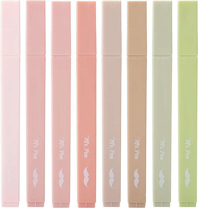 Mr. Pen- Aesthetic Highlighters No Bleed, 8 Pack, Boho Colors, Chisel Tip, Cute Highlighters Assorted Colors for Journaling, Highlighting, Underlining, Fast Dry, Back to School Supplies