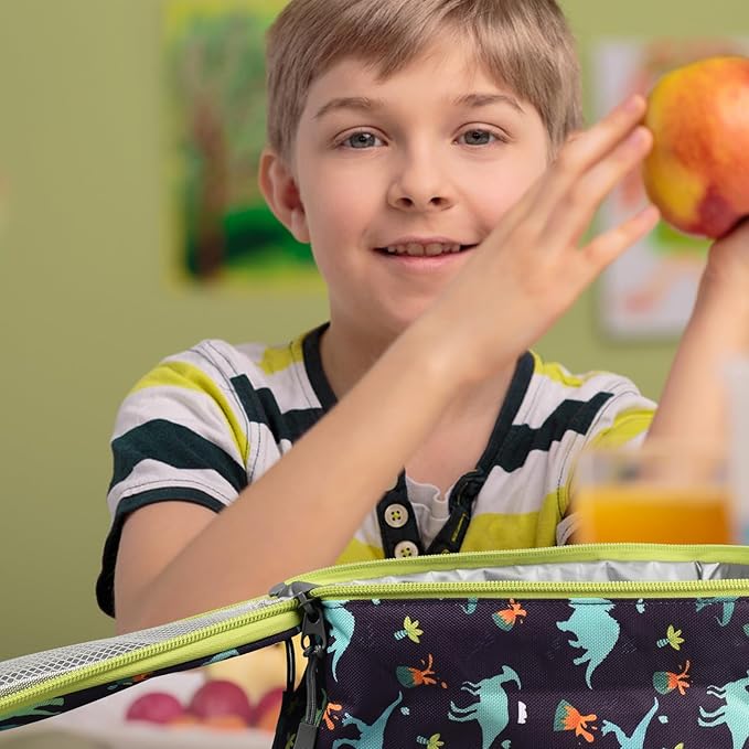 CaCTOUR Lunch Box Kids,Premium Insulated Lunch Bag for Girls Boys,Soft Bag Mini Cooler Back to School Thermal Reusable Lunch Bag for Work School Picnic (Dino)