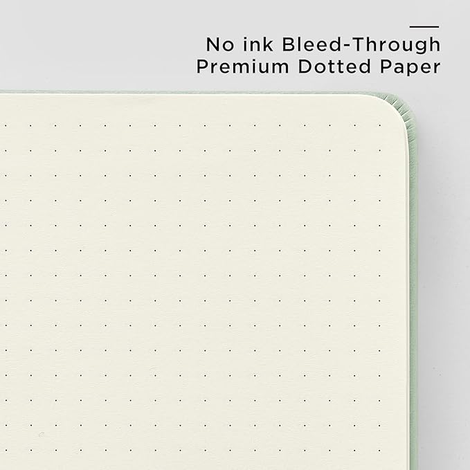 &And Per Se Dotted Journal Notebook, A5 Hardcover Aesthetic Dotted Notebook – 160 Pages 100gsm Thick Dot Grid Paper, 3 Sticker Sheets – Gift-Ready Journaling Kit for Women (Colorful Stripes)