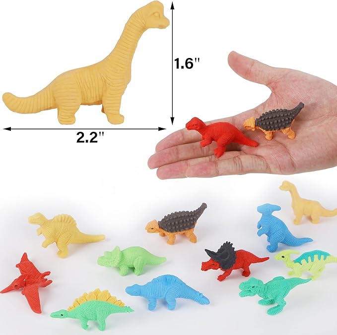 Cllayees 72 Pcs Animal Erasers for Kids, Dinosaur 3D Puzzle Eraser Bulk, Mini Dinosaur Toys, Desk Pets for Students, Classroom Prizes, Party Favors