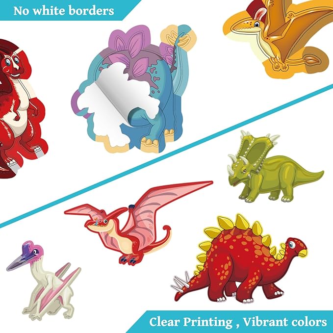 Kalysky Dinosaur and Ocean Animal Scene Sticker Book for Kids Ages 4-8, Search and Find Sticker Activity Book–Travel Toys for Toddlers, Airplane & Road Trip Games, Educational Fun