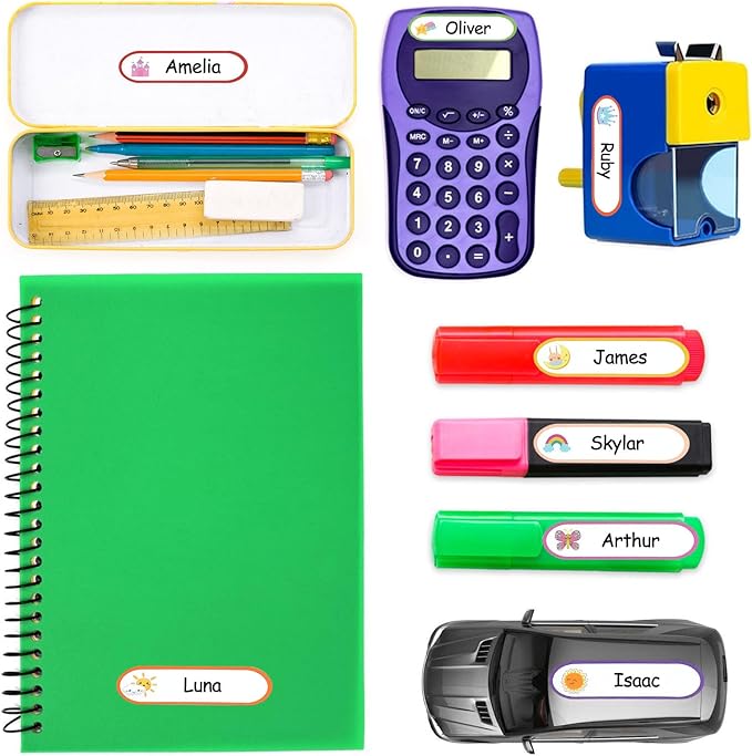 Waterproof Name Labels for Daycare - Name Stickers for Kids Stuff & School Supplies - Write on Baby Bottle Cup Labels - Dishwasher Safe - Pack of 120.