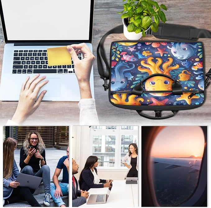 Tropical Octopus Laptop Sleeve Case for 13-15 inch Computer Bag Protective Laptop Handle Bag for Women Men