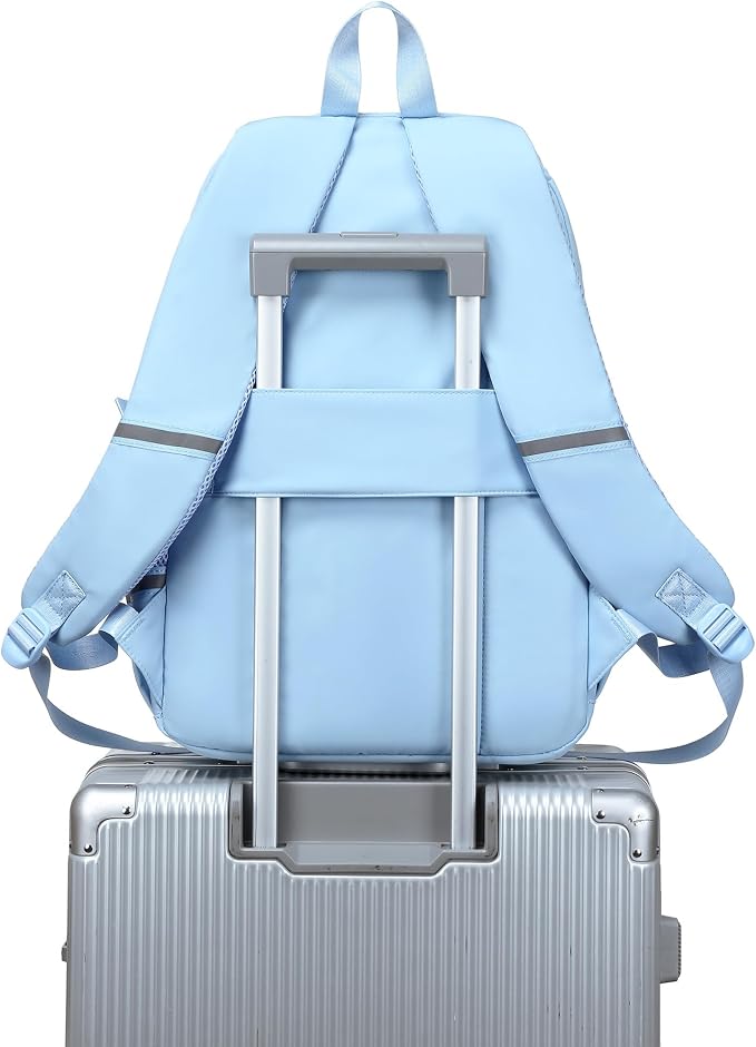 abshoo Big Student Laptop Backpack For College Women Middle High School Teen Girls Bookbag Travel Daypack (Light Blue)