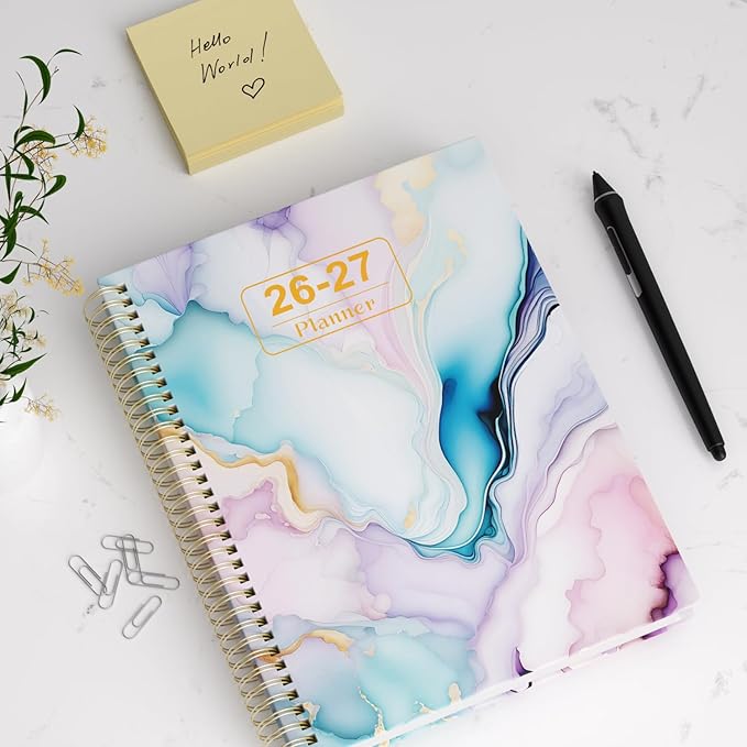 Planner 2026-2027 Weekly and Monthly A4 Size - Agenda 2026-2027 July 2026 - June 2027, A4 Spiral Binding Agenda with Monthly Tabs, Inner Pocket, 100gsm Thick Paper (8.5" x 11")