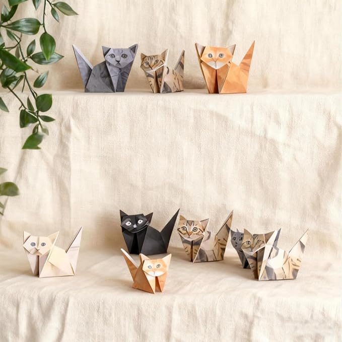 Origami Paper Craft Kit, 2PCS Origami Dogs Paper Crafts for Adults & Kids - DIY Paper Origami Kit Desk Decoration Gift for Dog Lovers