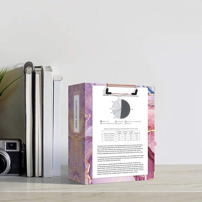 Ospelelf Mini 3 Ring Binder, 2 Inch, Cute Pink Marble Binder for 5.5" x 8.5" with 5 Tab Dividers, File Folder Labels and Low Profile Clipboards
