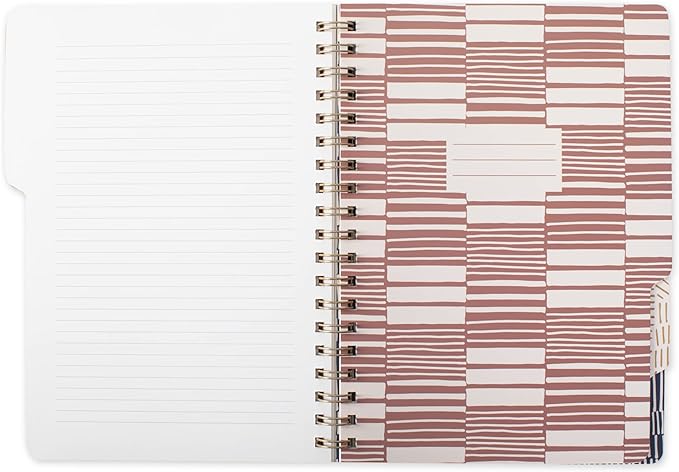 Fringe Studio Large Tab Notebook,"Tribal Lines", Flexible Paperback Cover, College Ruled, 5 Subject/Die-Cut Dividers, 7.25" X 10", 180 Lined Pages (343007), Multicolor