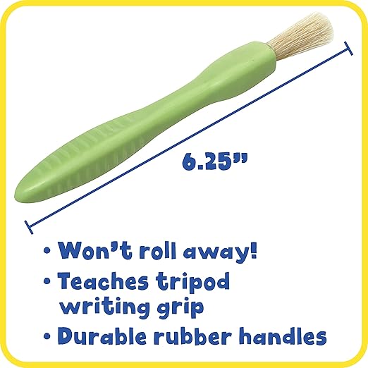 READY 2 LEARN Triangle Grip Paint Brushes - Set of 6 - 3 Sizes - 18m+ - Easy to Grip Paint Brushes for 2, 3 and 4 Year Olds - Encourage Writing Grip