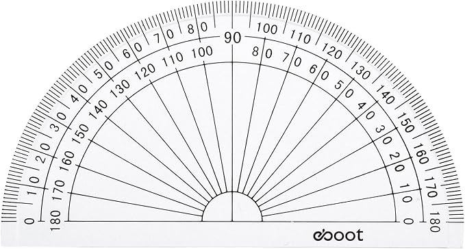 eBoot 28 Pack Clear 180 Degree Plastic Protractors for Angle Measurement, 10 cm