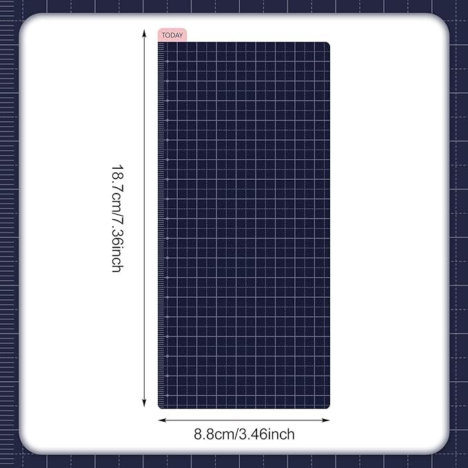 Thenshop 5 Pack Weeks Navy x Pink Pencil Board Reusable Notebook Accessory, Flexibility Layout Grids with Ruler Scale