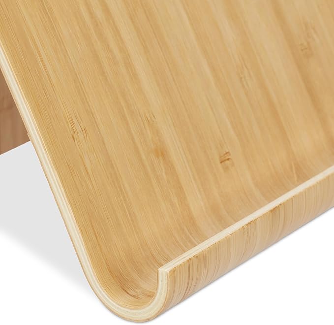 Relaxdays Tablet Stand, Reading Frame, Modern Design, Book and Device Holder, Cookbook, HWD: 17 x 26 x 15.5 cm, Natural, Wood