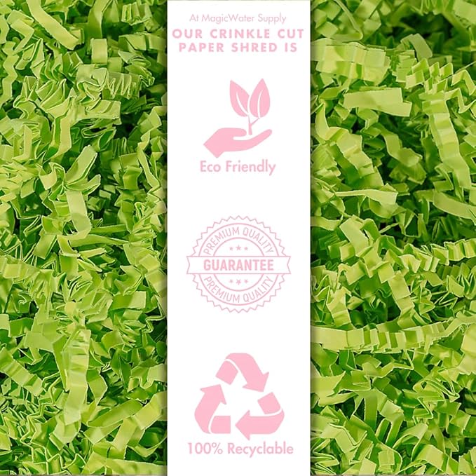 MagicWater Supply Crinkle Cut Paper Shred Filler-1LB Lime Green-Decorative & Protective Packaging for Bridesmaid Gifts & Bridesmaid Proposal Gifts Holiday Stuffers Birthdays Wedding & Anniversaries