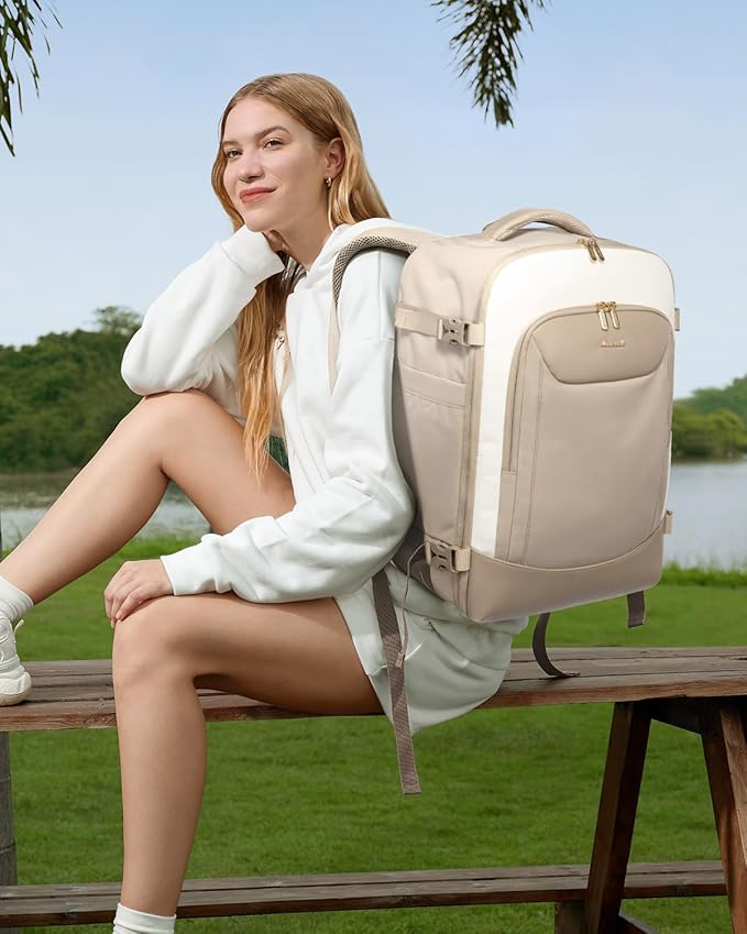 LOVEVOOK 40L Travel Backpack for Women Men, Large Carry on Backpack for Airplanes TSA Personal Item Travel Bag fits 15.6" Laptop, Waterproof Weekender Essentials Airline Approved with 2 Packing Cubes