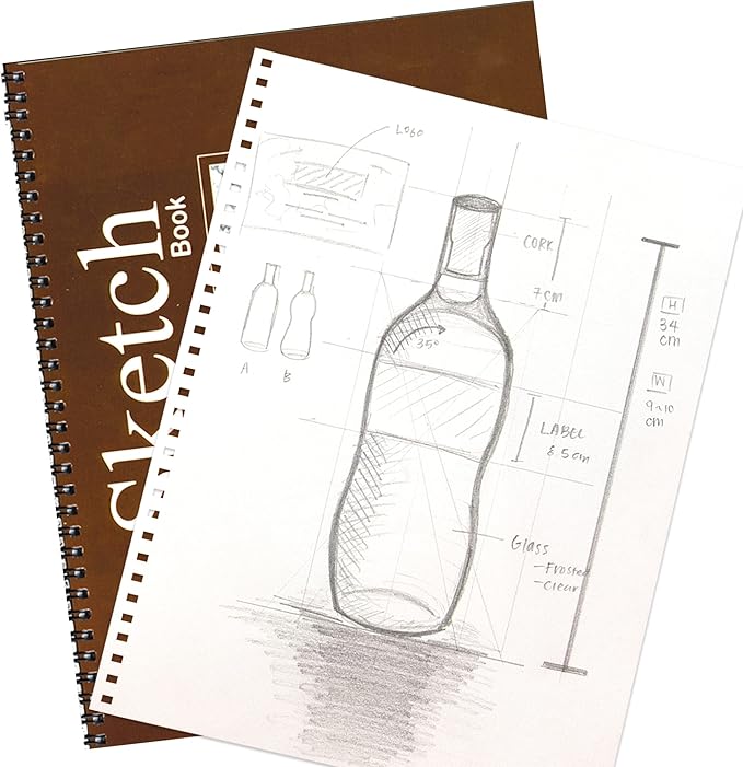 BAZIC Sketch Book 30 Ct. 8.5" X 11", Spiral Side Bound Sketchbook Drawing Pads, Sketching Paper Coloring Book for Artist Kids School, 1-Pack