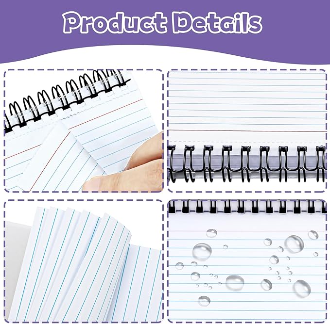 Tecmisse 200 PCS Index Cards, 3x5 Inches Spiral Bound Index Cards, Ruled Flashcards, White Notecards for Taking to Do List, School and Office Use (White)