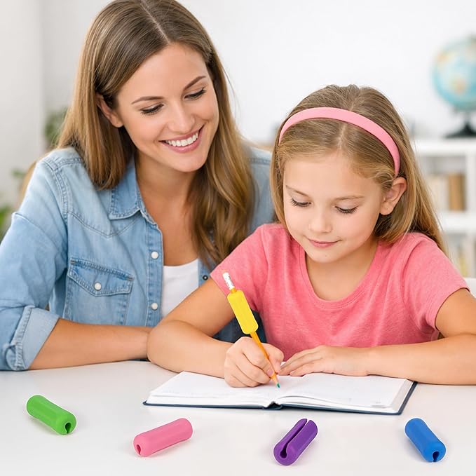 5-Pack Weighted Pencil Grips, Handwriting Aid for Children, Elderly, or Special Needs (Color 2)