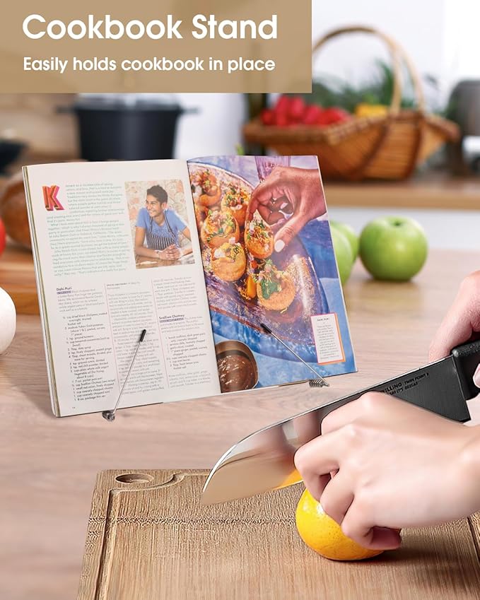 Honagu Desk Book Stand, Reading Rest Holder, Angle Adjustable for Textbooks, Documents, Cookbooks, Music Books, Tablets, Recipes (Brown Wood)