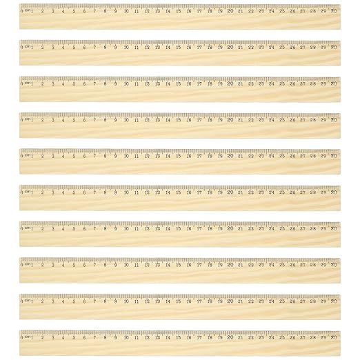 PATIKIL 12 Inch Wooden Rulers, 24Pcs Drafting Ruler Measuring Drafting Tools with Centimeters for Office Home Teacher Drawing Supplies, Wood