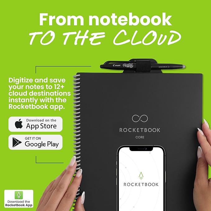 Rocketbook Accessory Kit – Complete Set with 2 FriXion Gel Pens, Spray Bottle, Microfiber Cloth & Pen Dock – Compatible with Rocketbook Notebooks & Planners for Effortless Organization Daily