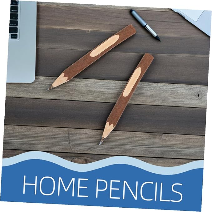 Alipis Natural Wood Ballpoint Pens 13cm Tree Bark Design Biodegradable Portable Writing Pens 10pcs for Home Office Daily Use