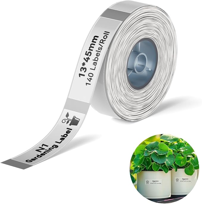 NIIMBOT Plant Label 13×45mm (0.51'' x 1.77''), Only for N1(B18) Label Maker | Suitable for Outdoor Indoor Plant Potted Tag, PET Material, Long Storage, Waterproof and High-Temperature Resistance, Clear