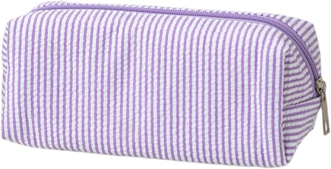Pencil Case, Pencil Pouch for Women, Pencil Case Small, Pencil Pouch Aesthetic (Striped purple)
