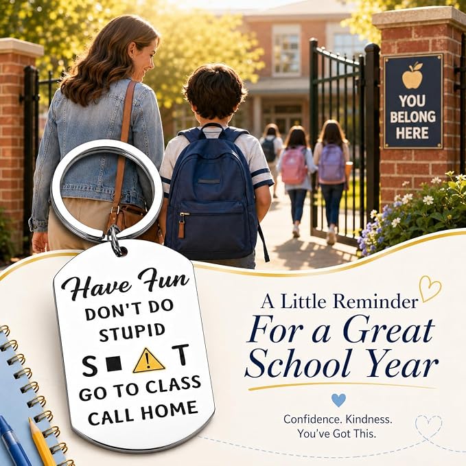 Back to School Supplies for Students, Dorm Room Essentials for Guys Boys, College Dorm Essentials for Girls Teens, First Day of Schools Aesthetic Keychain Going to Middle School Essential for Friend