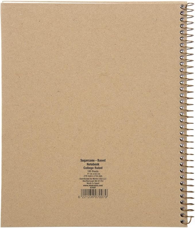 Mintra 100% Recycled Notebooks (Letter Size (8.5in x 11in), Plain Cover 3pk)
