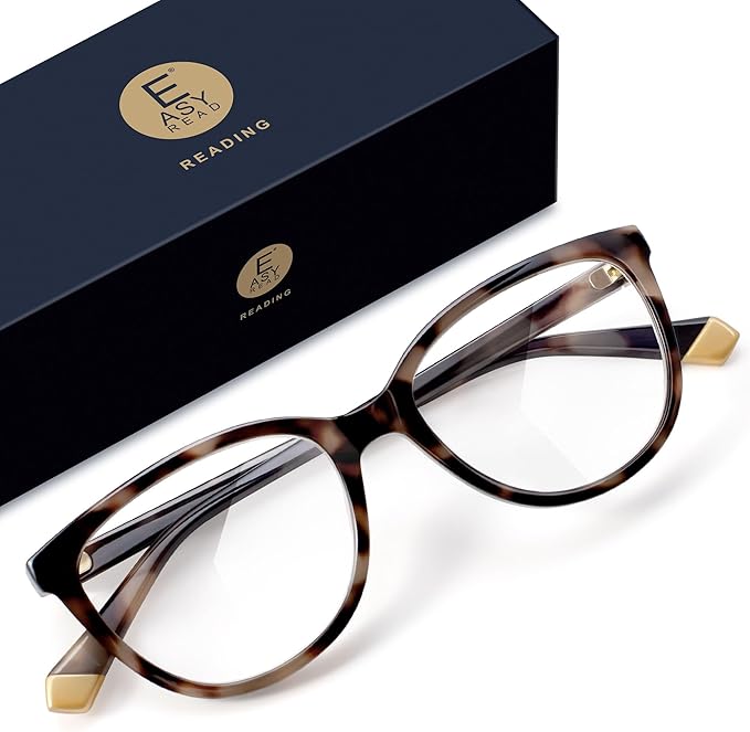 EASY READ Reading Glasses for Women,Cat Eye Computer Blue Light Blocking Readers