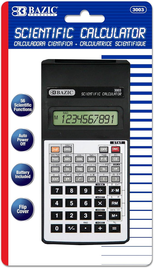BAZIC 10-Digit Scientific Calculator w/Flip Cover