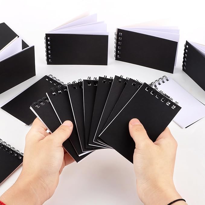 Hooqict 24 Pack Small Pocket Notebook Black Mini Notebooks Party Favors Bulk Spiral Notepads with Lined Pages, Memo Pads Pocket Size for Work, Office, Travel, Classroom, 3.9 x 2.4 Inches