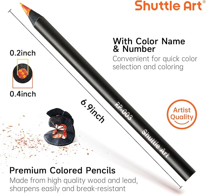 Shuttle Art 24 PCS Rainbow Pencils, 12 Assorted Colors, 2 of Each, Pre-sharpened Rainbow Colored Pencils, Multicolored Pencils for Kids and Adults Coloring, Drawing, Sketching