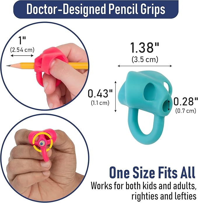 The Pencil Grip Pencil Grip The Classics Ring Grip Ergonomic Writing Aid, for Right or Left Handed Users, Assorted Colors, Pack of 6 (TPG-17306)
