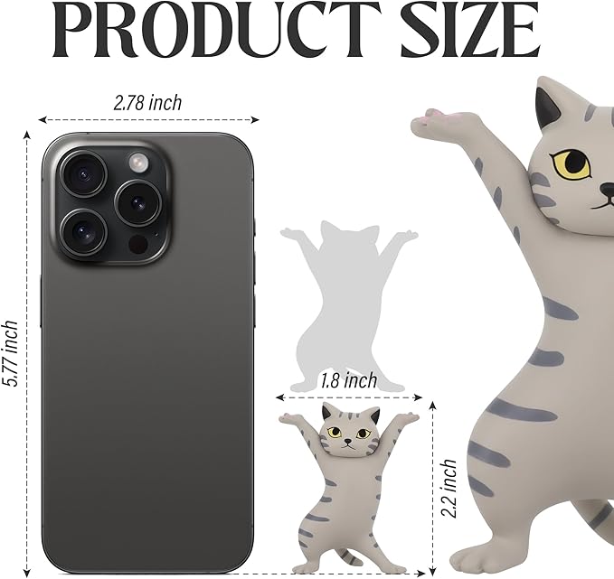 ATHAND Dancing Cats Pen Holder For Desk, Cat Pencil Holder, Cute Cat Figures, Interesting Cat Gifts for Cat Lovers,Home Decoration Ornaments, Funny Desk Decor (Gray)