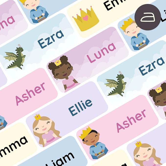 Iron-On Name Labels & Clothing Labels for Nursing Home (120) – Iron On Name Tags & Name Labels for Clothing & Clothes, School & Daycare – Waterproof - Fairytale