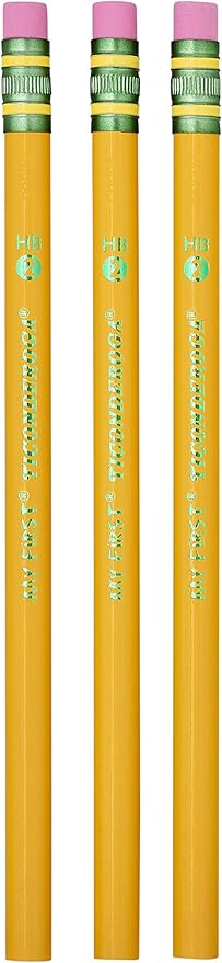 Ticonderoga My First Wood-Cased Pencils, #2 HB Soft, With Eraser, Yellow (X3336) (Pack of 48, 1728 Count Total)