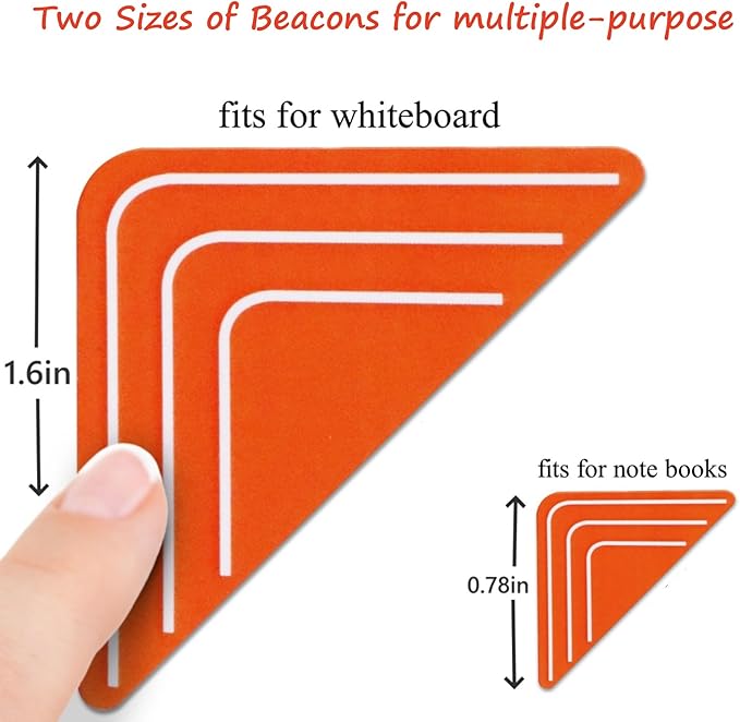 Beacons for Rocket Book- 2 Size, 10pieces Set with A Protective Case - Reusable Stickers Help to Digitize Upload Your Whiteboard Notes