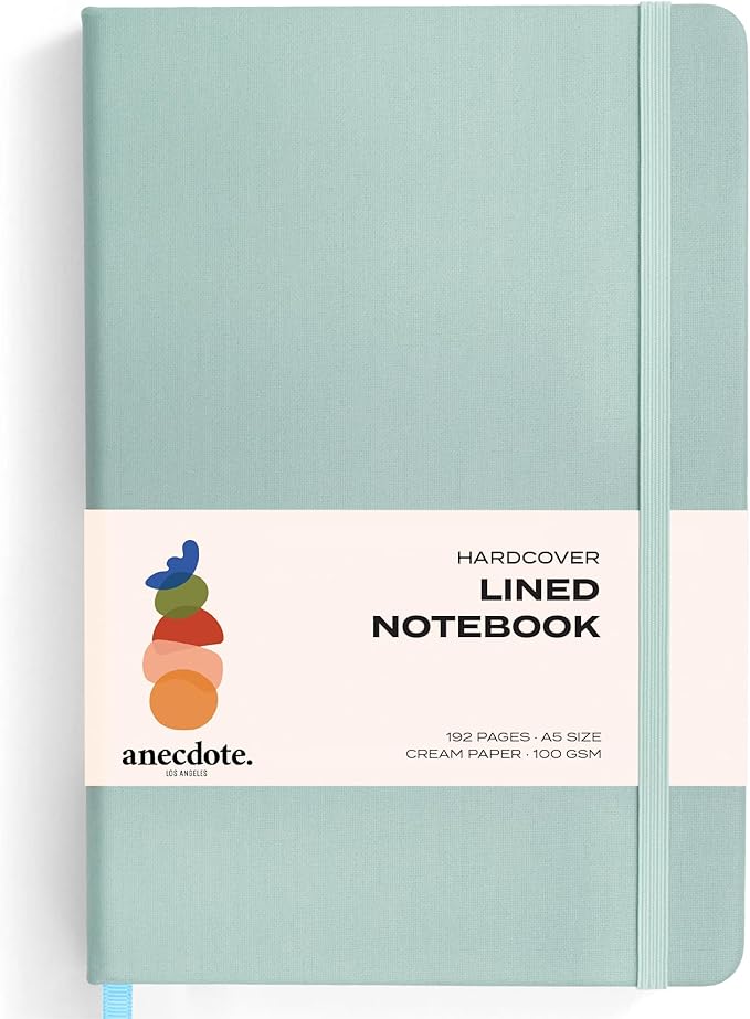 ANECDOTE. Lined Journal Notebook, 192 Pages, A5 size: 8.3" x 5.4", Thick 100 GSM Paper, Ruled, Hardcover. Journal for Women and Men, Perfect Notebook for School, Work and Travel (Dutch Blue)