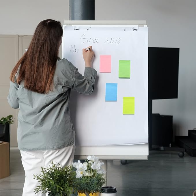 24 Pack Lined Sticky Notes 4X6 in, Self Sticky Note Pads with Lines, Large Sticky Note Memo Pad for Office, Home, School, Meeting, 50 Sheets/pad, Light Color