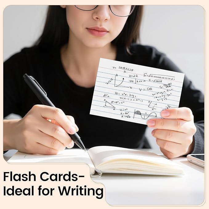 Index Cards 4x6, 400 Sheets, Ruled White Flash Cards for Effective Studying and Note-Taking, Premium Note Cards, Essential School Supplies for College & Office, Home Organization & Study Supplies