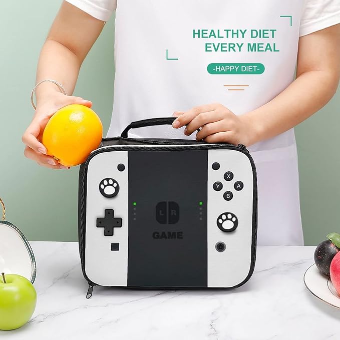 Insulated Lunch Box for Boys Girls, Game Lunch Bag for School Work Office Travel Picnic Hiking Beach, Waterproof Leakproof Portable Fits Most Bento Boxes