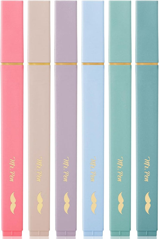 Mr. Pen- Aesthetic Highlighters No Bleed, 6 Pack, Assorted Colors | Chisel Tip, Cute Highlighters Assorted Colors for Journaling, Highlighting, Underlining, Fast Dry, Back to School Supplies