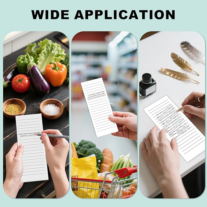 Magnetic Notepads Note Pads for Fridge with Full Magnet Back, 180 Sheets White Lined Refrigerator Notepad, 30 Sheets Per Pad for Grocery List, Shopping List, Office, Home, To-Do Lists & Memos