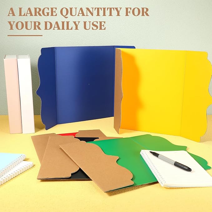 Censen 30 Pcs Trifold Poster Board 12 x 20 Inch Colorful Trifold Display Board Science Fair Display Boards Small Corrugated Posterboard Project Presentation Boards for Science Fair Business Office