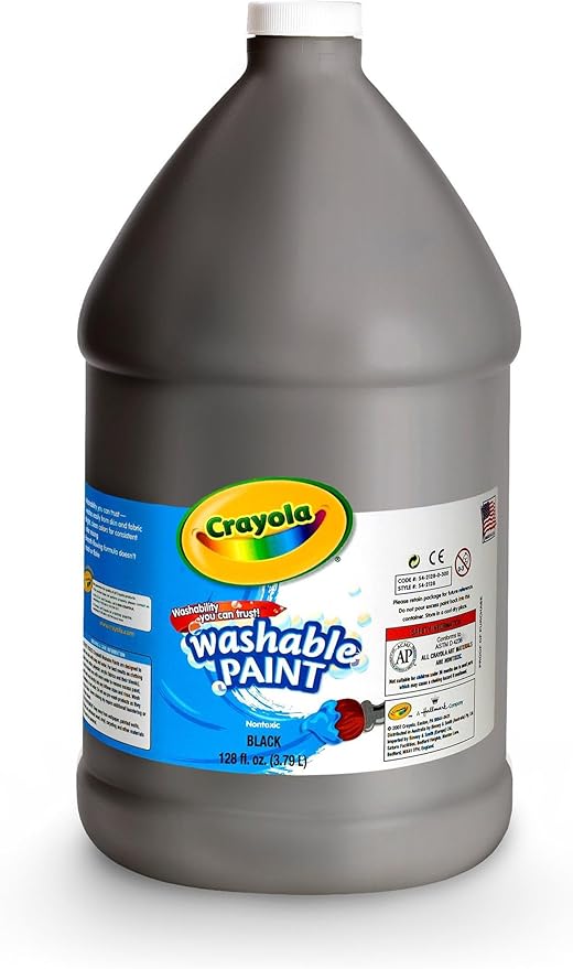 Crayola Washable Paint For Kids - Black (1 Gallon), Kids Arts And Crafts Supplies, Non Toxic, Bulk