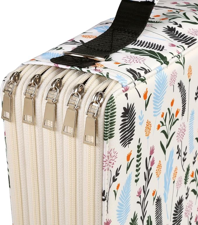 Portable Colored 480 Slots Pencil case Organizer with Printing Pattern for Watercolor Pens or Markers, Pencil Case Organizer for Artist