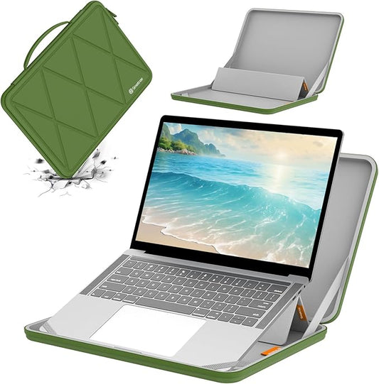Smatree MS98 Hard EVA Protective Sleeve Case with Stand Compatible for 16 inch ASUS Vivobook Pro 16X OLED M7600, for 16 inch ASUS ExpertBook B5 Flip OLED B5602F/B5 OLED B5602, Green