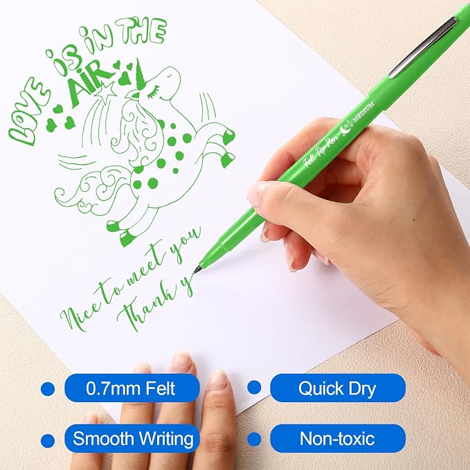 Fuyoooo 20 Pcs Felt Tip Pens 0.7mm Colored Felt Pens Marker Medium Point Journal Planner for Journaling Writing Note Taking Art Office Supplies(Mixed Colors)