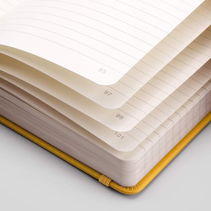 EMSHOI Lined Journal Notebook, 256 Numbered Pages, A5 Size (5.7'' x 8.3'')